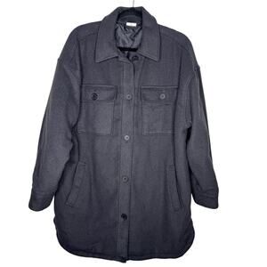 KANGOL x H&M / dark gray oversized button up shacket jacket / M